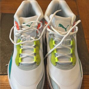New Puma Men’s White and Green Sneakers Size 11